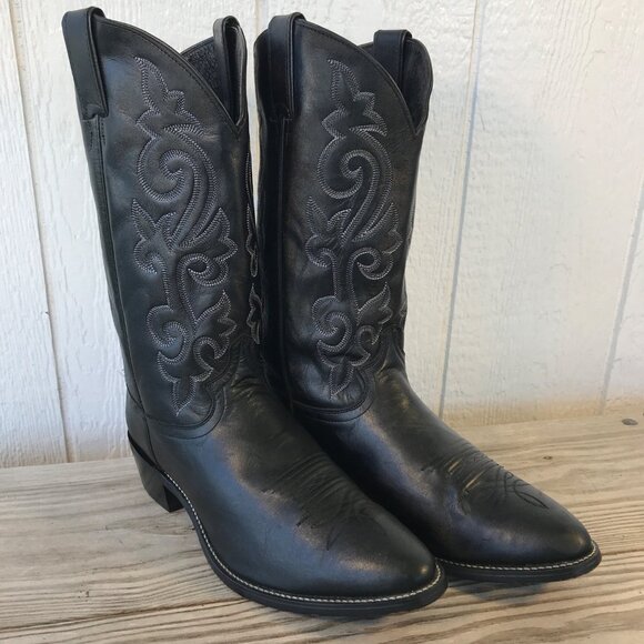 Justin Boots Other - Justin Buck London Calfskin Mens Black Leather Western Boots 11 EEE 1409